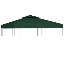 Recouvrement de remplacement d'auvent 310 g/m² 3 x 3 m Vert alsavelo