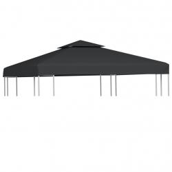 Recouvrement de remplacement d'auvent 310 g/m² 3x3 m Gris foncé alsavelo