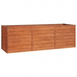 Jardinière bac lit surélevé plantes fleurs terrasse jardin de jardin rouillé 240 x 80 x 77 cm acier