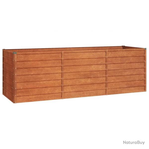 Jardinire bac lit surlev plantes fleurs terrasse jardin de jardin rouill 240 x 80 x 77 cm acier