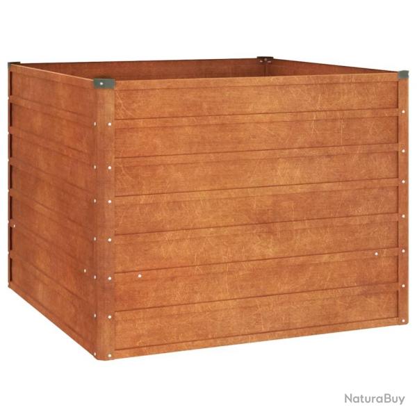 Jardinire bac lit surlev plantes fleurs terrasse jardin de jardin rouill 100 x 100 x 77 cm acie