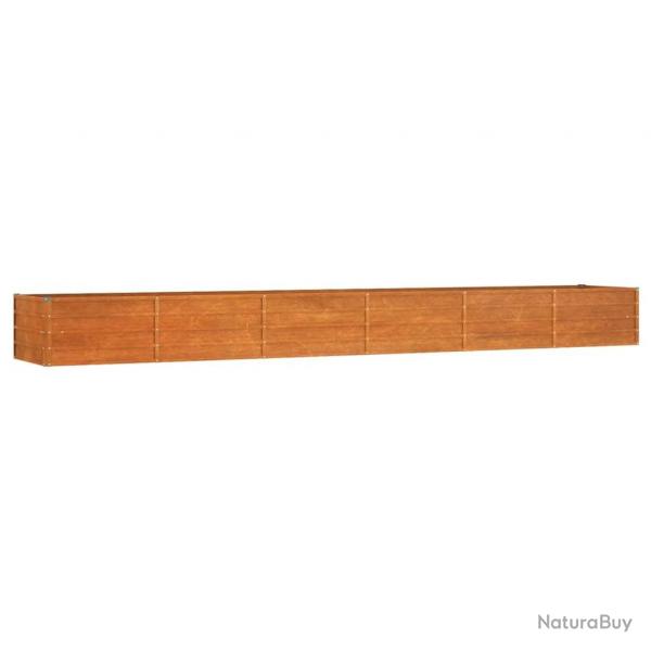 Jardinire bac lit surlev plantes fleurs terrasse jardin de jardin rouill 480 x 80 x 45 cm acier