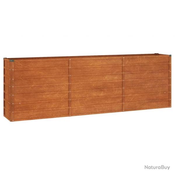 Jardinire bac lit surlev plantes fleurs terrasse jardin de jardin rouill 240 x 40 x 77 cm acier