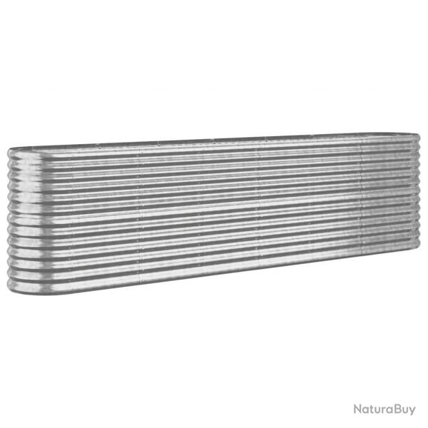 Jardinire bac lit surlev plantes fleurs terrasse jardin de jardin acier enduit de poudre argent