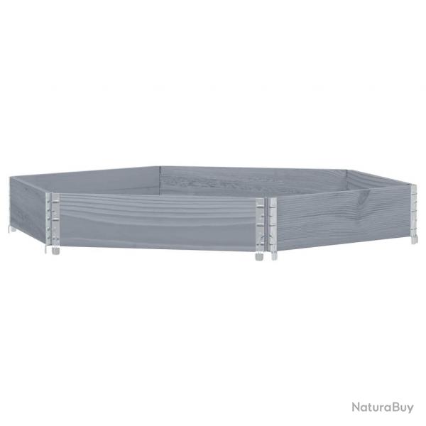 Jardinire bac lit surlev plantes fleurs terrasse jardin hexagonale 160 x 160 cm bois de pin mass