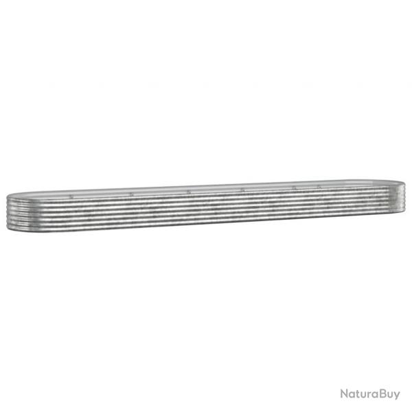 Jardinire bac lit surlev plantes fleurs terrasse jardin de jardin acier enduit de poudre argent