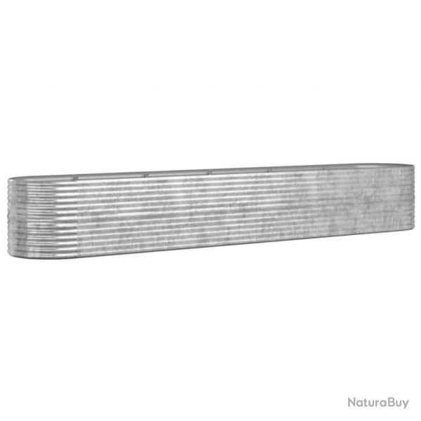 Jardinire bac lit surlev plantes fleurs terrasse jardin de jardin acier enduit de poudre argent