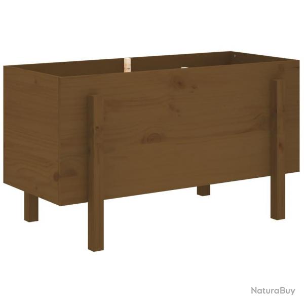 Jardinire bac lit surlev plantes fleurs terrasse jardin de jardin brun 101 x 50 x 57cm bois de p