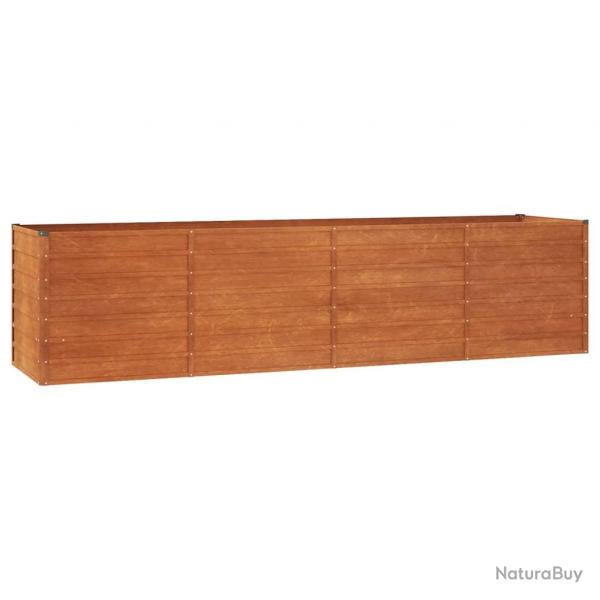 Jardinire bac lit surlev plantes fleurs terrasse jardin de jardin rouill 320 x 80 x 77 cm acier
