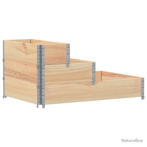 Jardinire bac lit surlev plantes fleurs terrasse jardin  3 niveaux 120 x 80 cm bois de pin mass