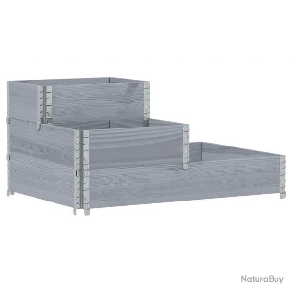 Jardinire bac lit surlev plantes fleurs terrasse jardin  3 niveaux 120 x 80 cm bois de pin mass