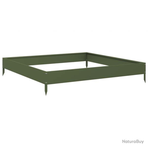 Jardinire bac lit surlev plantes fleurs terrasse jardin de jardin olive 100 x 100 x 18,5 cm acie