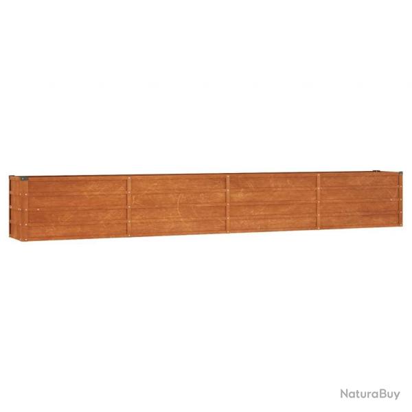 Jardinire bac lit surlev plantes fleurs terrasse jardin de jardin rouill 320 x 40 x 45 cm acier