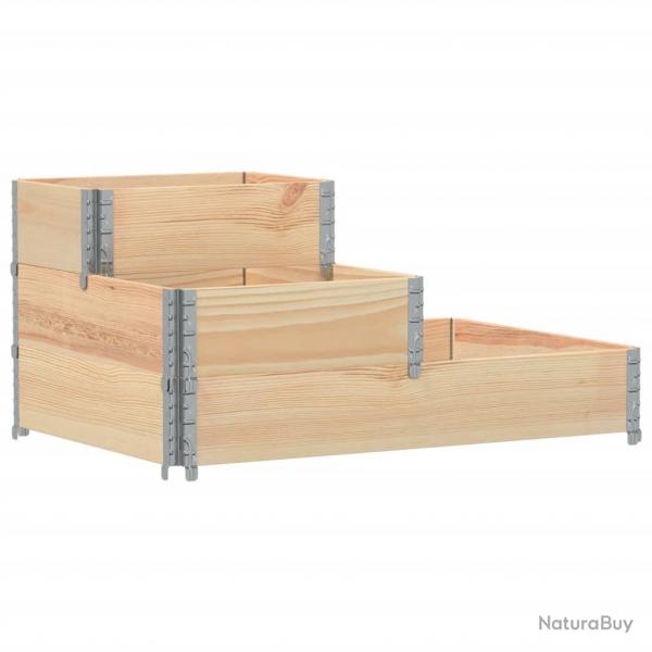 Jardinire bac lit surlev plantes fleurs terrasse jardin  3 niveaux 120 x 80 cm bois de pin mass