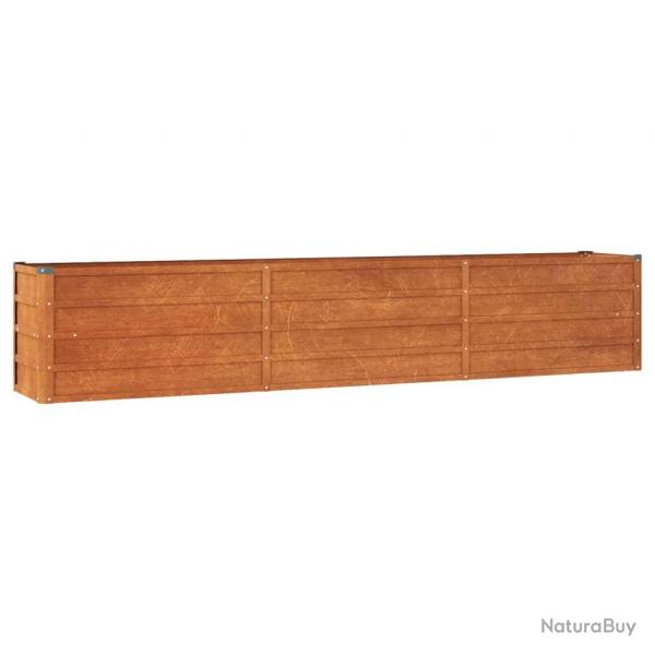 Jardinire bac lit surlev plantes fleurs terrasse jardin de jardin rouill 240 x 40 x 45 cm acier