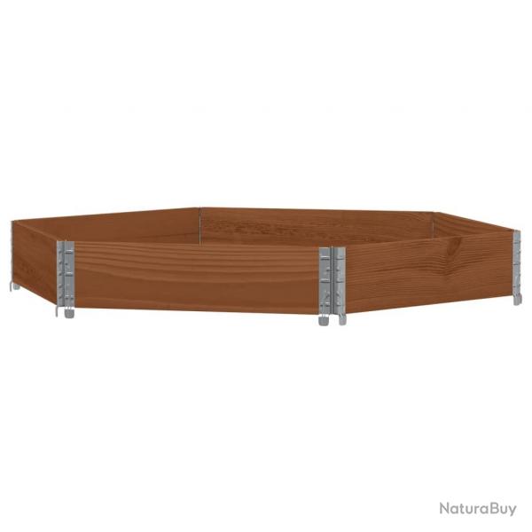 Jardinire bac lit surlev plantes fleurs terrasse jardin hexagonale 160 x 160 cm bois pin massif