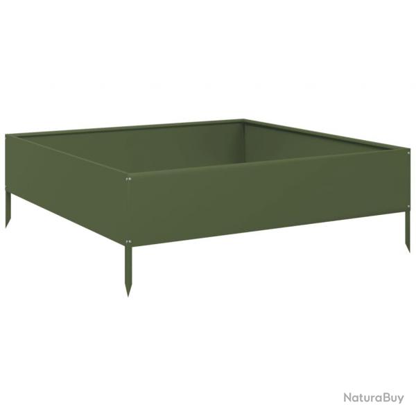 Jardinire bac lit surlev plantes fleurs terrasse jardin de jardin olive 100 x 100 x 33,5 cm acie