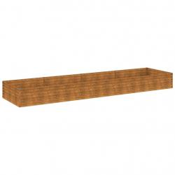 Jardinière bac lit surélevé plantes fleurs terrasse jardin de jardin 387 x 100 x 36 cm acier corten