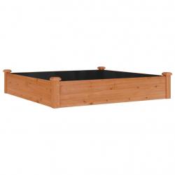 Jardinière bac lit surélevé plantes fleurs terrasse jardin de jardin doublure 120 x 120 x 25 cm boi