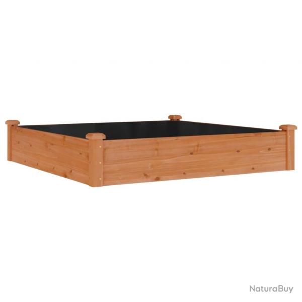 Jardinire bac lit surlev plantes fleurs terrasse jardin de jardin doublure 120 x 120 x 25 cm boi