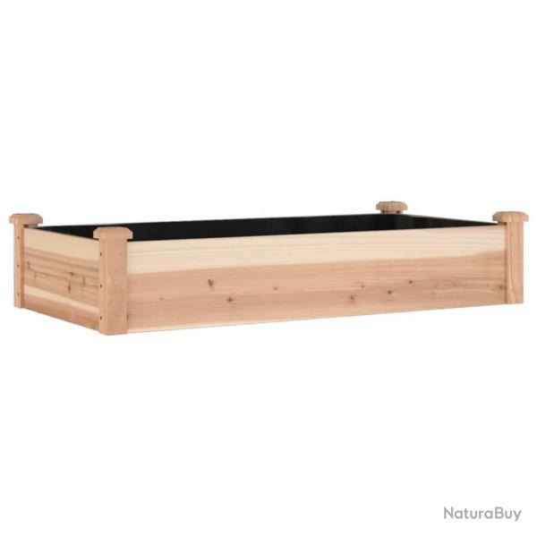 Jardinire bac lit surlev plantes fleurs terrasse jardin de jardin doublure 120 x 60 x 25 cm bois