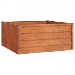 Jardinière bac lit surélevé plantes fleurs terrasse jardin de jardin rouillé 100 x 100 x 45 cm acie