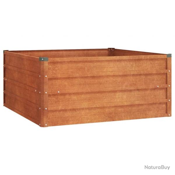 Jardinire bac lit surlev plantes fleurs terrasse jardin de jardin rouill 100 x 100 x 45 cm acie