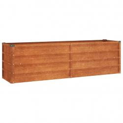 Jardinière bac lit surélevé plantes fleurs terrasse jardin de jardin rouillé 160 x 40 x 45 cm acier