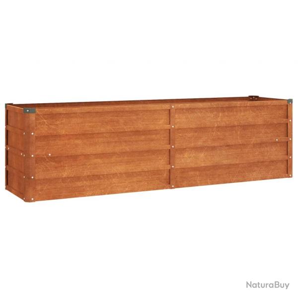 Jardinire bac lit surlev plantes fleurs terrasse jardin de jardin rouill 160 x 40 x 45 cm acier