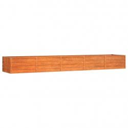 Jardinière bac lit surélevé plantes fleurs terrasse jardin de jardin rouillé 400 x 80 x 45 cm acier