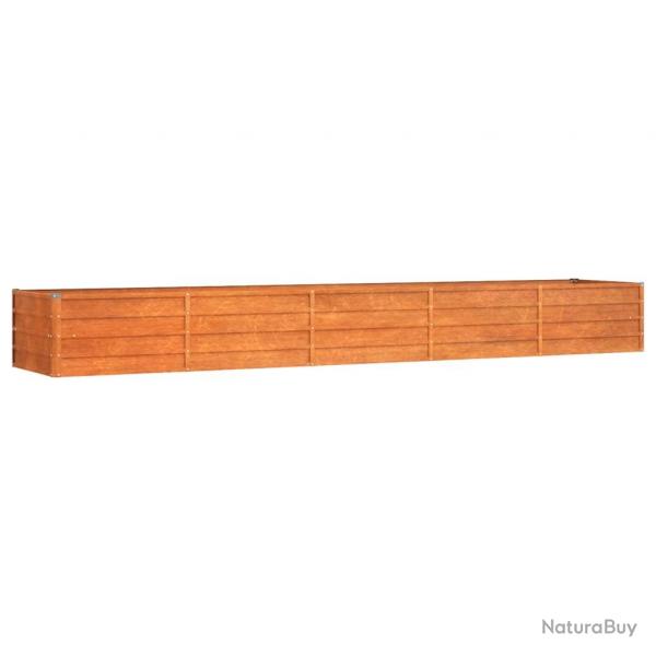 Jardinire bac lit surlev plantes fleurs terrasse jardin de jardin rouill 400 x 80 x 45 cm acier
