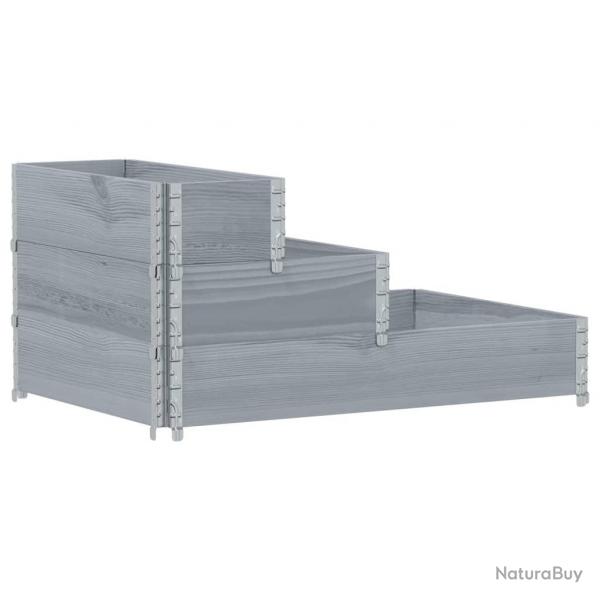 Jardinire bac lit surlev plantes fleurs terrasse jardin  3 niveaux 120 x 80 cm bois de pin mass