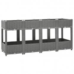 Jardinière bac lit surélevé plantes fleurs terrasse jardin 160 x 40 x 71 cm polypropylène gris 02_0