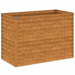 Jardinière bac lit surélevé plantes fleurs terrasse jardin de jardin 100 x 50 x 69 cm acier corten