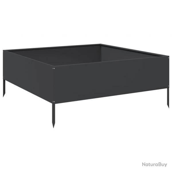 Jardinire bac lit surlev plantes fleurs terrasse jardin de jardin 100 x 100 x 25 cm acier noir 0