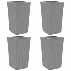 Jardinière bac lit surélevé plantes fleurs jardin terrasses lot de 4 clair 32,5 x 32,5 x 57 cm poly