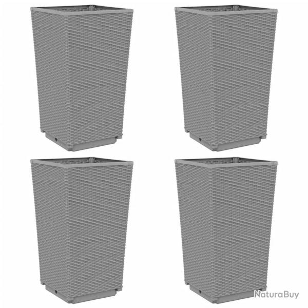 Jardinire bac lit surlev plantes fleurs jardin terrasses lot de 4 clair 32,5 x 32,5 x 57 cm poly