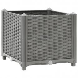 Jardinière bac lit surélevé plantes fleurs terrasse jardin 40 x 40 x 38 cm polypropylène gris 02_00