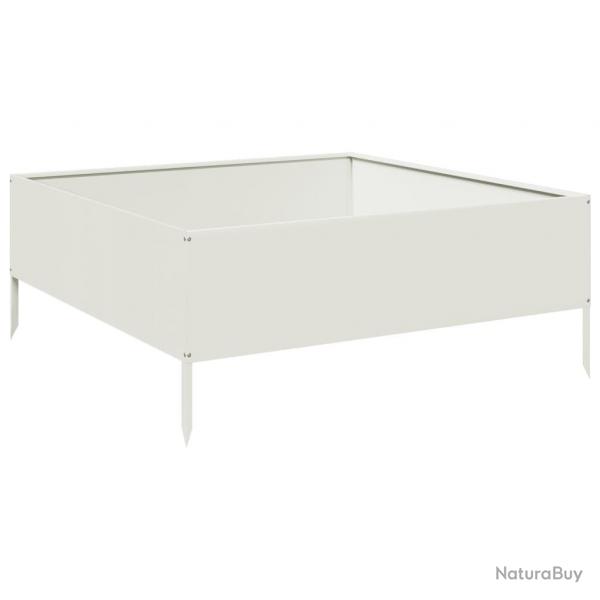 Jardinire bac lit surlev plantes fleurs terrasse jardin de jardin 100 x 100 x 25 cm acier blanc