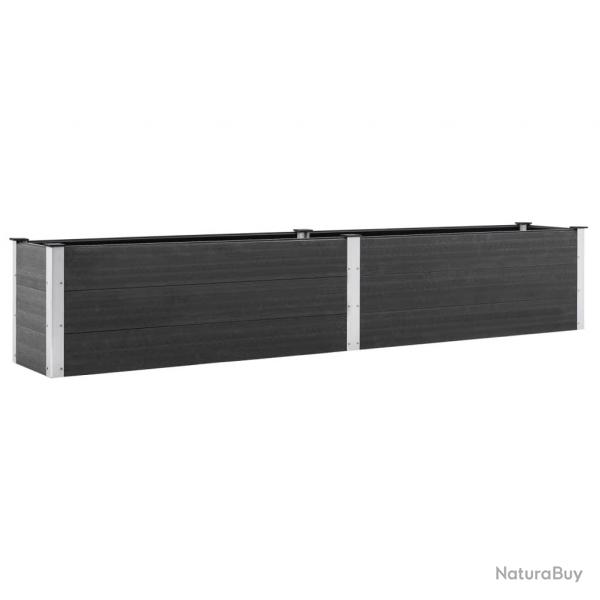 Jardinire bac lit surlev plantes fleurs terrasse jardin de jardin 200 x 50 x 54 cm WPC gris 02_0