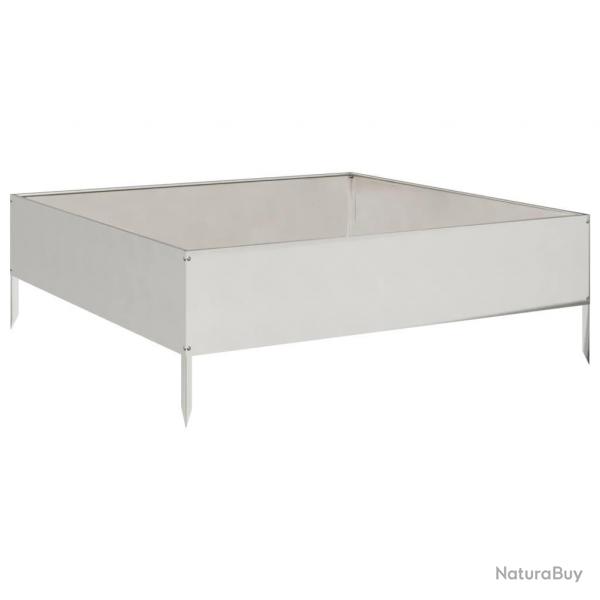 Jardinire bac lit surlev plantes fleurs terrasse jardin de jardin 100 x 100 x 33,5 cm acier inox