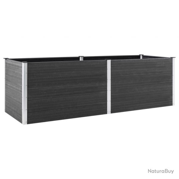 Jardinire bac lit surlev plantes fleurs terrasse jardin de jardin 200 x 50 x 91 cm WPC gris 02_0