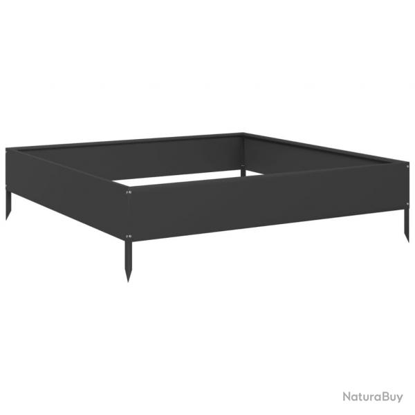 Jardinire bac lit surlev plantes fleurs terrasse jardin de jardin 100 x 100 x 26 cm acier noir 0