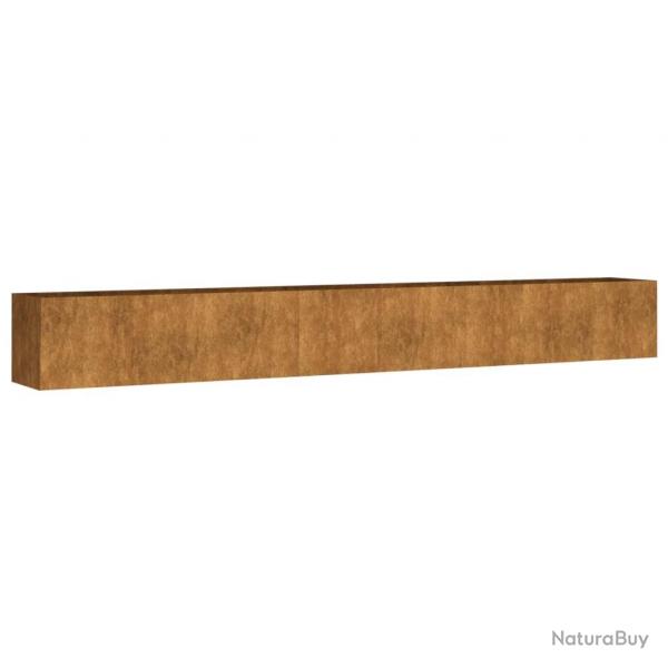 Jardinire bac lit surlev plantes fleurs terrasse jardin de jardin 360 x 40 x 40 cm acier corten