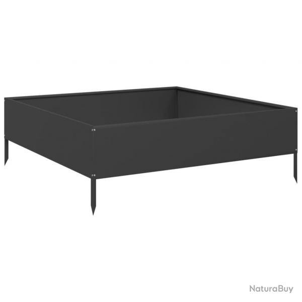 Jardinire bac lit surlev plantes fleurs terrasse jardin de jardin 100 x 100 x 33,5 cm acier noir