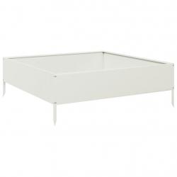 Jardinière bac lit surélevé plantes fleurs terrasse jardin de jardin 100 x 100 x 33,5 cm acier blan