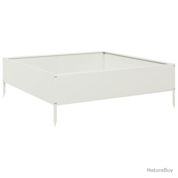 Jardinire bac lit surlev plantes fleurs terrasse jardin de jardin 100 x 100 x 33,5 cm acier blan