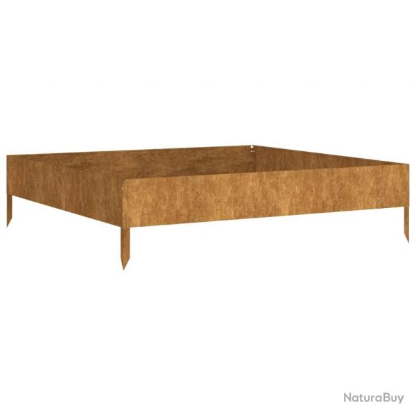 Jardinire bac lit surlev plantes fleurs terrasse jardin de jardin 100 x 100 x 26 cm acier corten