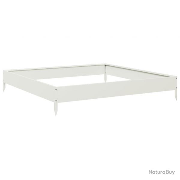 Jardinire bac lit surlev plantes fleurs terrasse jardin de jardin 100 x 100 x 18,5 cm acier blan