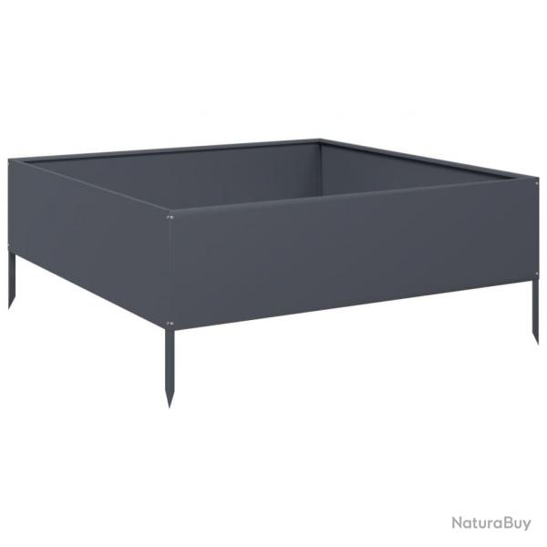 Jardinire bac lit surlev plantes fleurs terrasse jardin de jardin 100 x 100 x 25 cm acier anthra